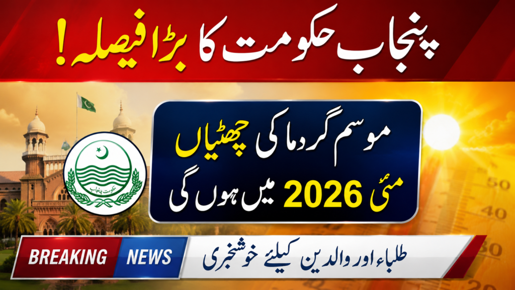 Punjab Govt Likely to Announce Summer Vacations May 2026 Soon